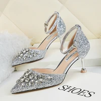 summer pumps for women shoes sexy pointed toe womans party high heels blingbling fashion thin heels female daily heeled shoes