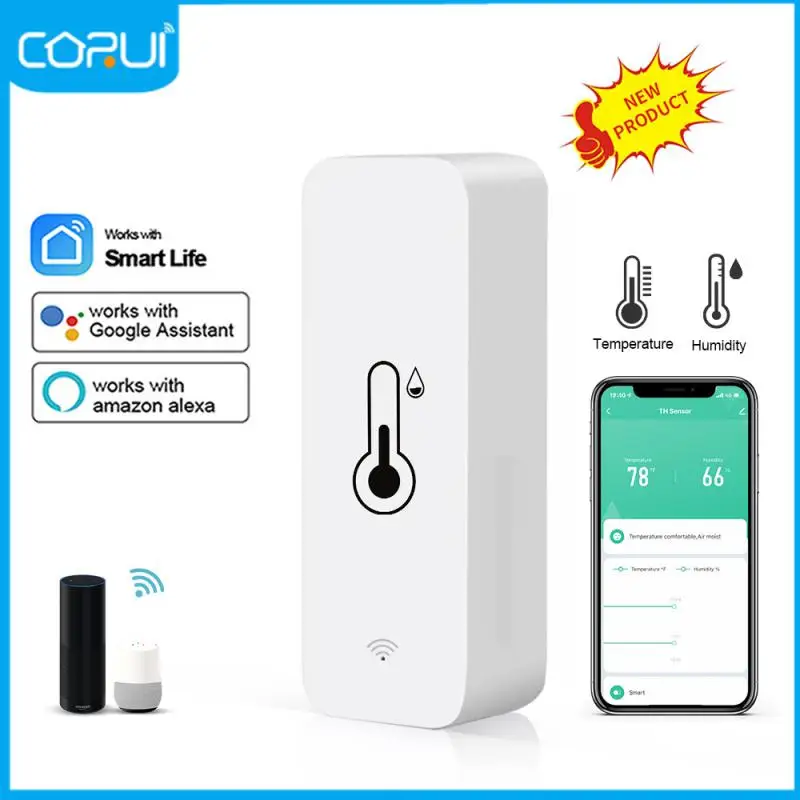 

Corui Tuya Smart Sensor Wifi Temperature And Humidity Monitor Smart Home Security Work With Alexa And Google Home Smart Life