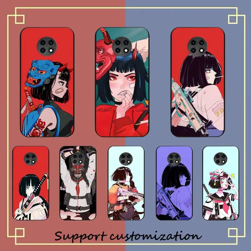 

YNDFCNB Japanese Style Anime Girl Phone Case for Samsung S20 lite S21 S10 S9 plus for Redmi Note8 9pro for Huawei Y6 cover