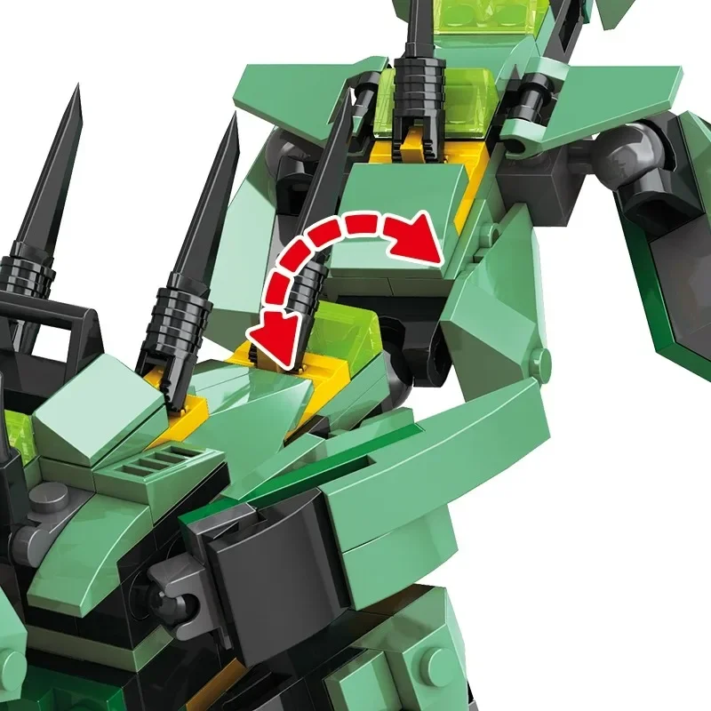 Классический фильм Летающий Мех Зеленый Дракон Строительные блоки Развивающие