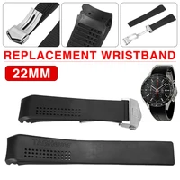 1pc 22mm black silicone watch rubber strap for tag heuer carrera with buckle replacement watches wristband