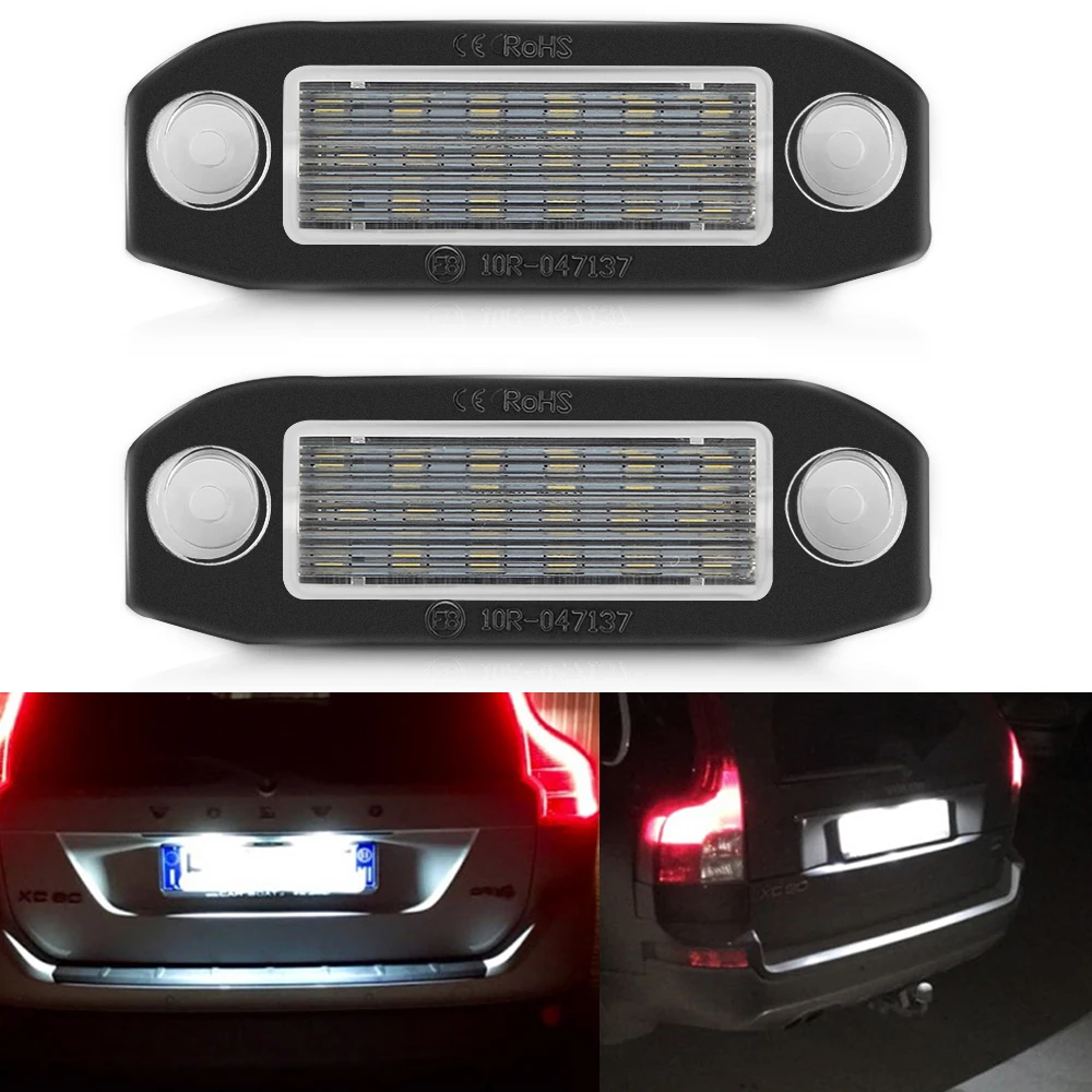 

6000k Car LED License Plate Lights For Volvo V60 Canbus No Error LED Car License Plate Number Lights For Volvo XC60 Accessories