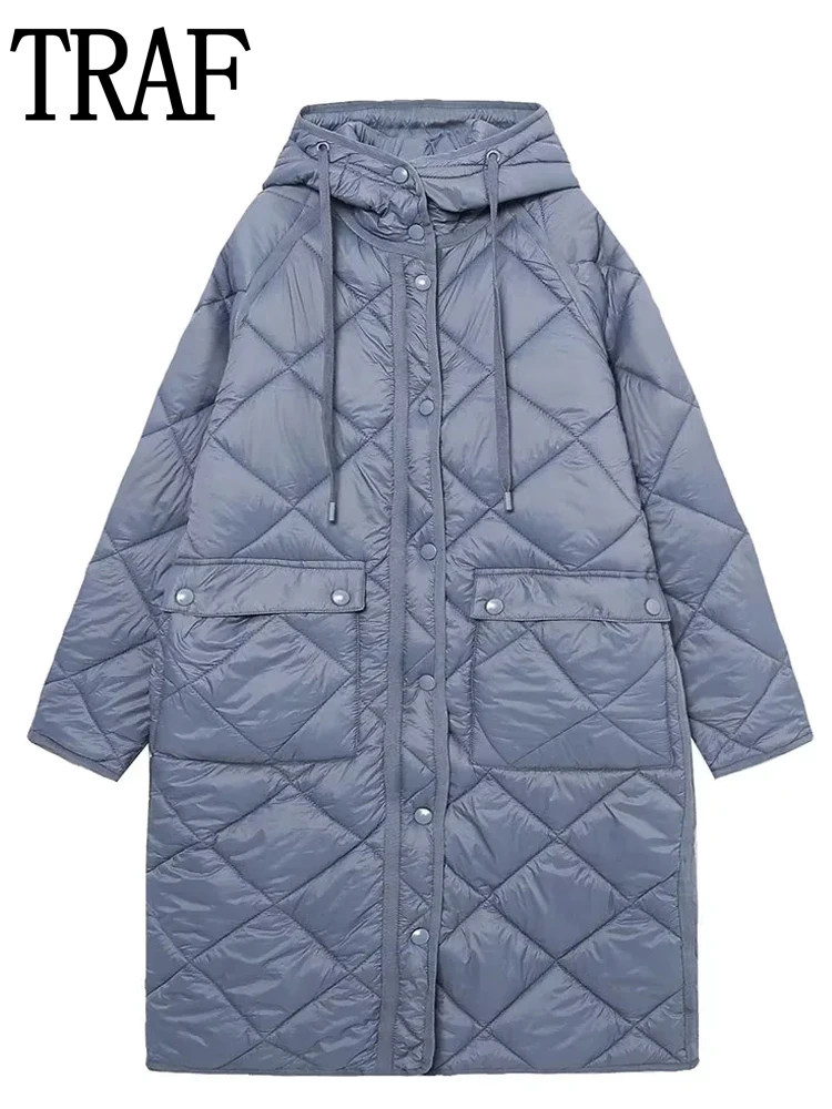 

Парка женская зимняя стеганая с капюшоном, на подкладке