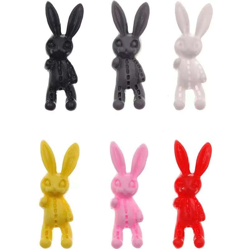 

50pcs Nail Art 3D Rabbit Designer Charms Jewelry 7*20mm Cartoon Resin Skull Rabbit Nail Tips DIY Manicure Decoration Accessories