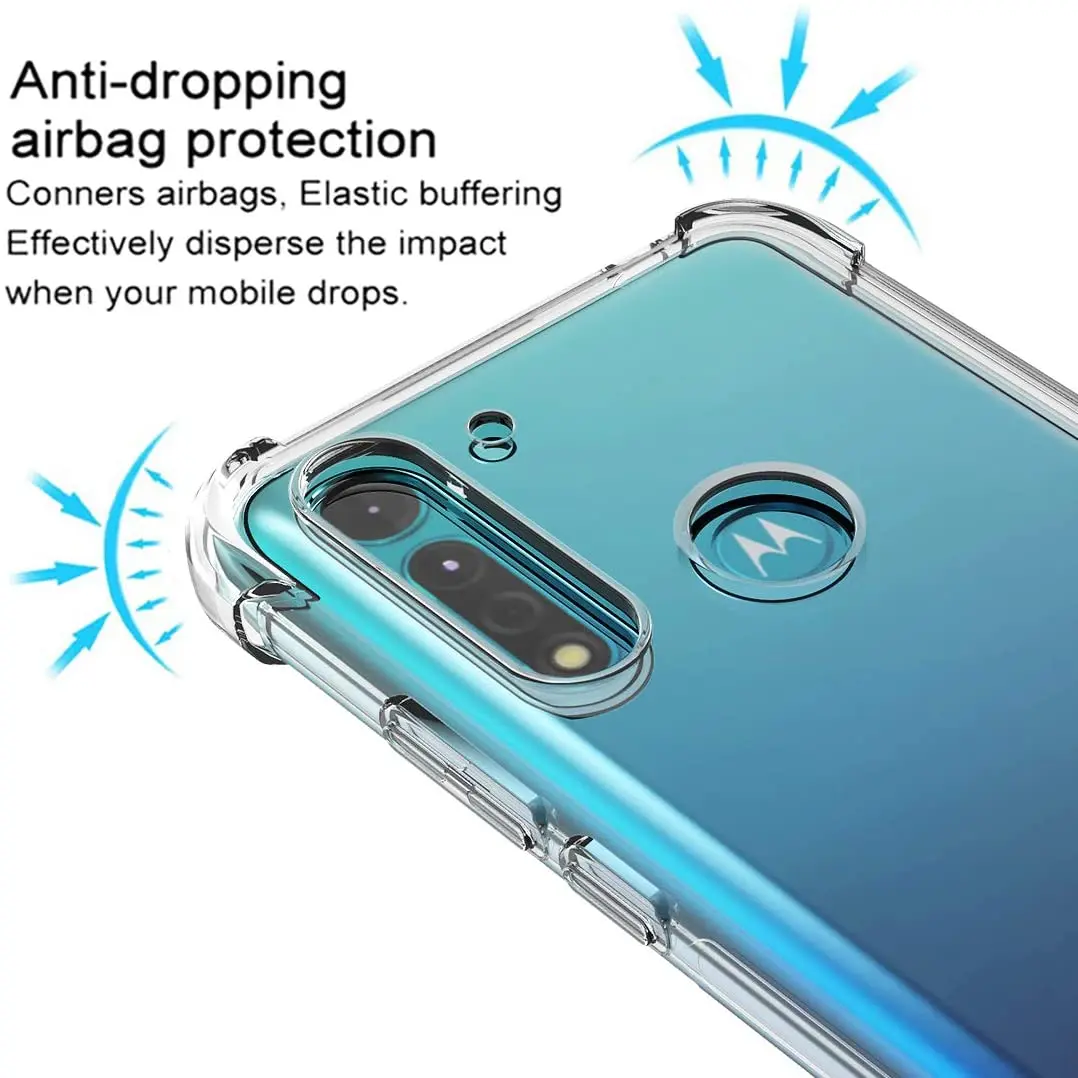 Motorola Moto G8 Power Lite Shockproof Clear Case, TPU Soft Transparent Crystal Flexible Cover for Moto G8 Play,G8 Power,G8 Plus