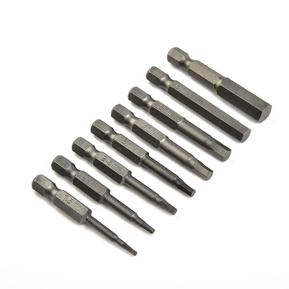 

8Pcs Screwdriver Bit Set H1.5-H8 50mm 1/4inch Shank Hex Magnetic Head Hand Operated Tools Power Tool Accessories Toolkit