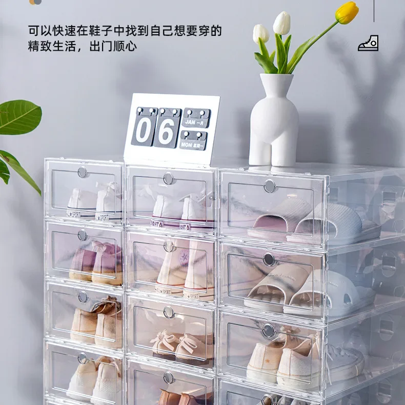 

1 Pcs Transparent Shoe Box Drawer Type Plastic Dust-proof and Moisture-proof Shoe Rack Shoe Cabinet Shoe Wall Shoe Organizer
