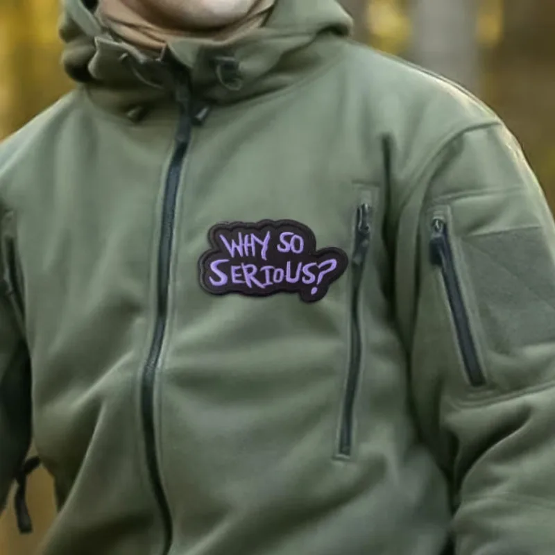 БЫ ТА СЕРИОЗ? Нашивка с вышивкой фиолетовые мультяшные английские нашивки на