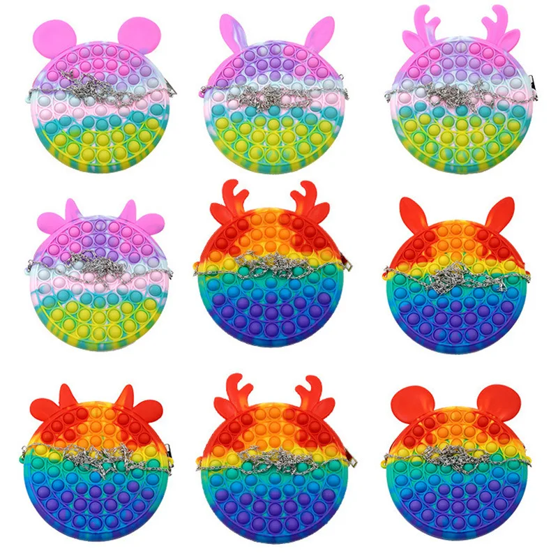 

Squeeze Toy Fidget Reliver Stress Toys Lovely Bag Rainbow Push It Bubble Antistress Adult Children Sensory Toy To Relieve Autism