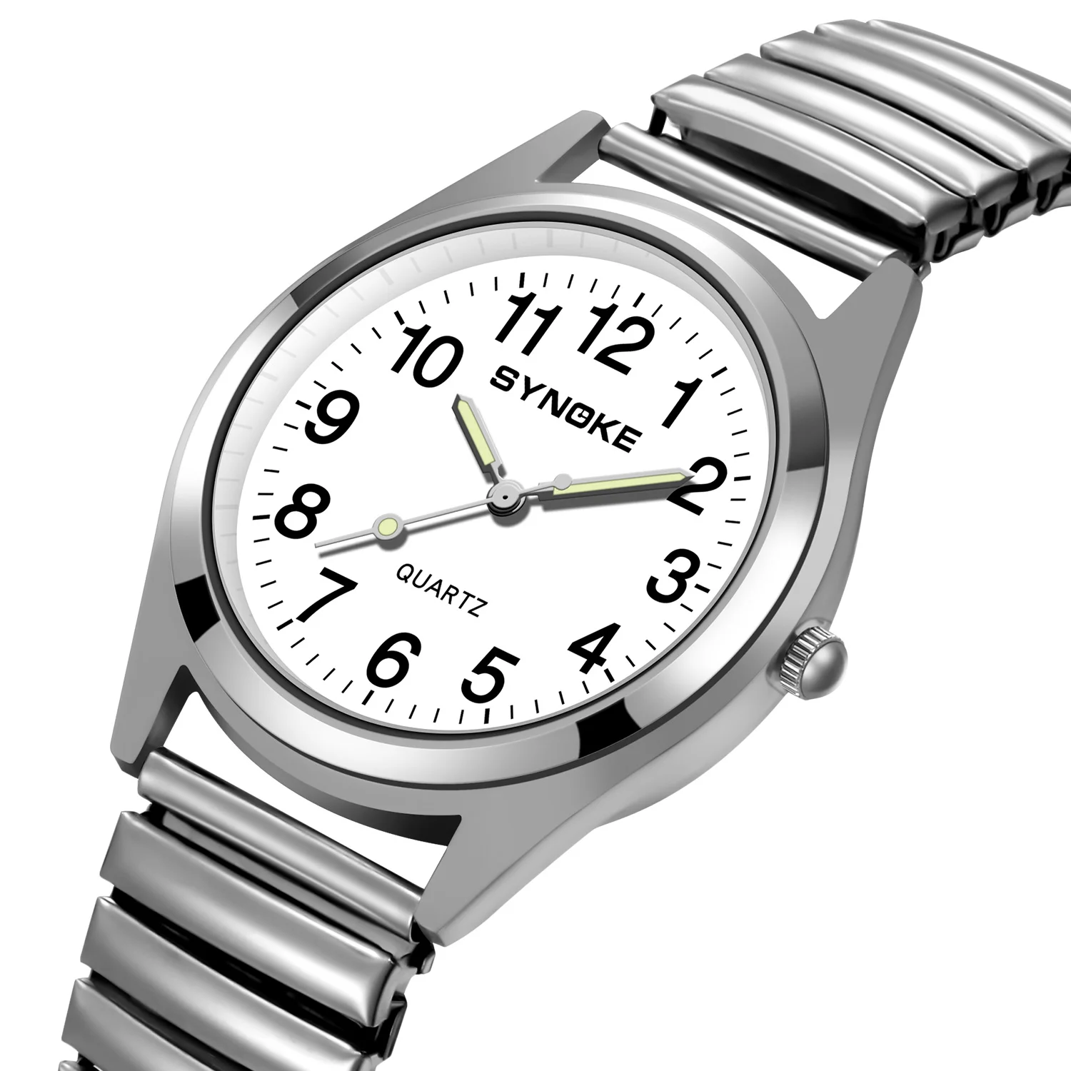 

Simple Digital Elastic Strap Quartz Watch Fashion Creative Leisure Round Watch Waterproof Wristwatch Reloj De Hombre