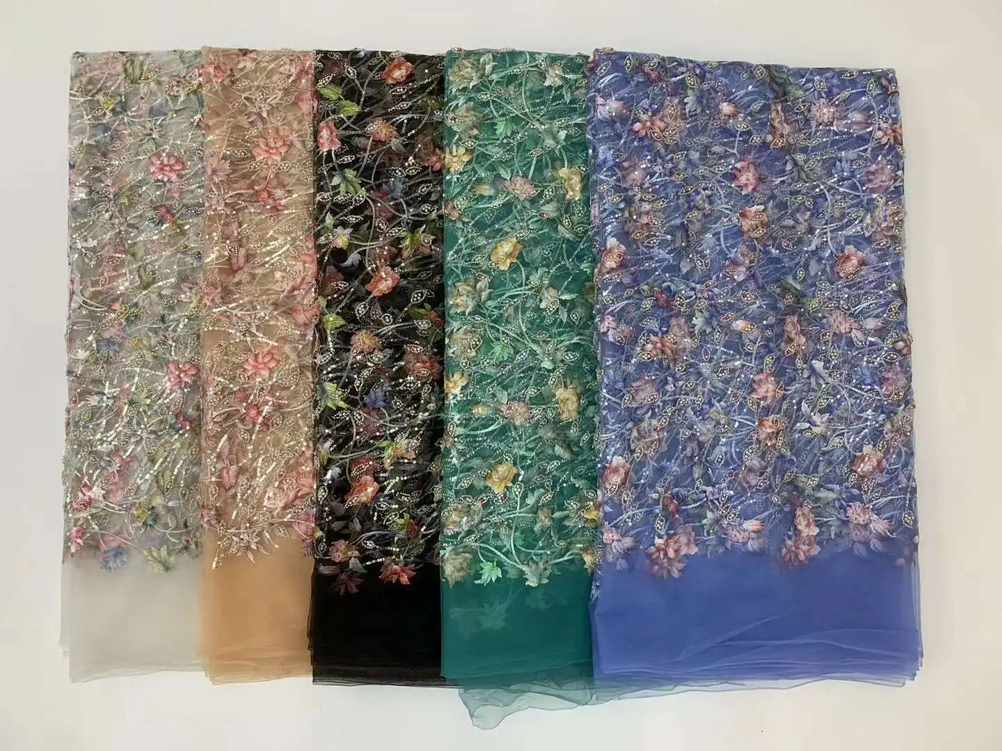 2024 высококачественные кружевные ткани из бисера для свадьбы тканевый материал