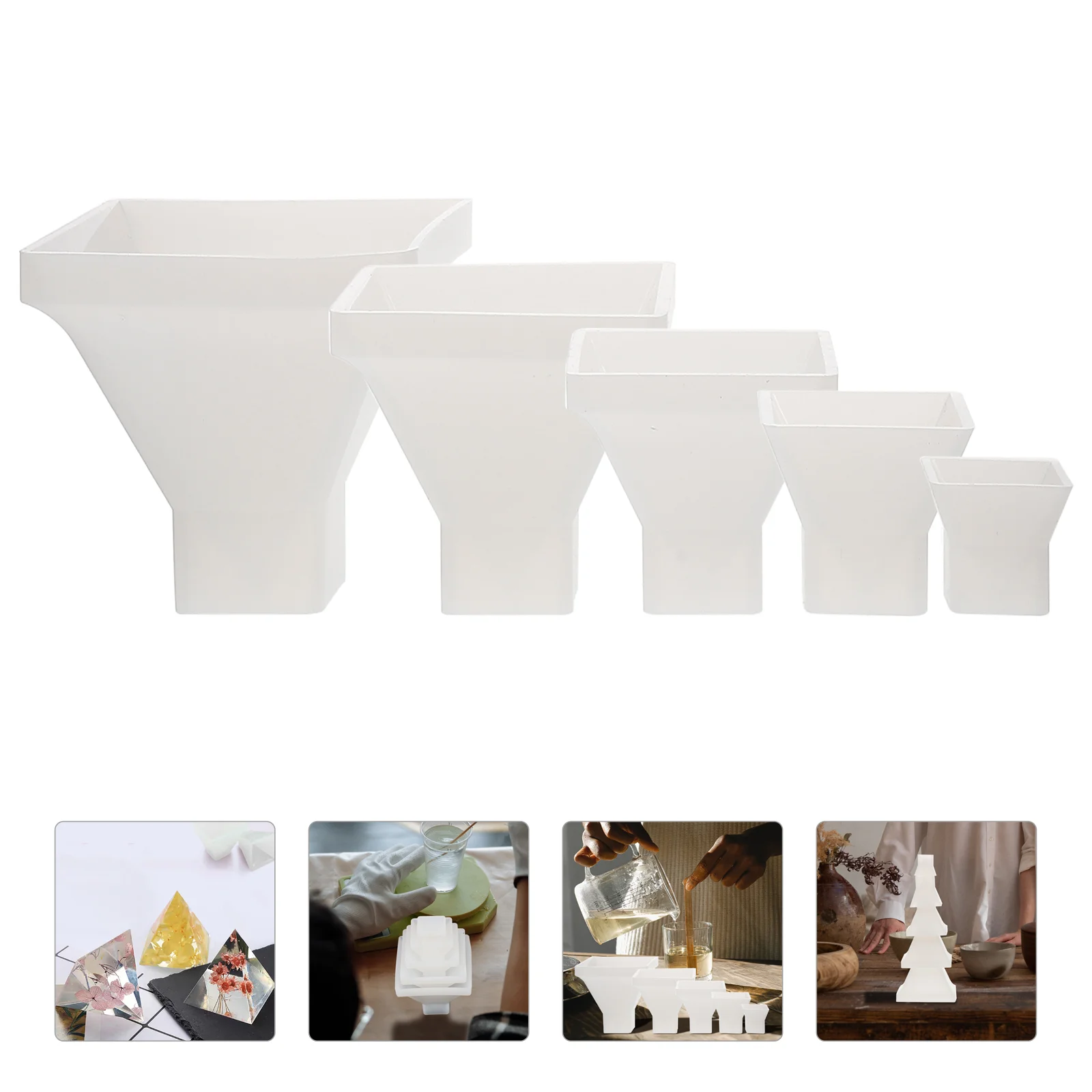 

Pyramid Mold Casting Molds Craft Decor Making DIY Crafts Ornament Moulds Gift Desktop Silicone