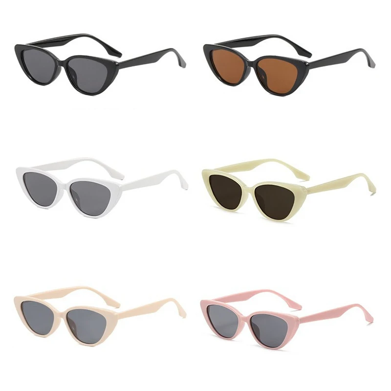 Треугольные солнцезащитные очки кошачий глаз для женщин розовые Популярные