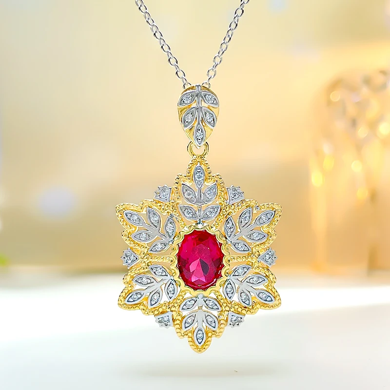 

Универсальный подвесной комплект из серебра и искусственной кожи с высокоуглеродистыми бриллиантами, темпераментный Золотой винтажный Дворцовый стиль