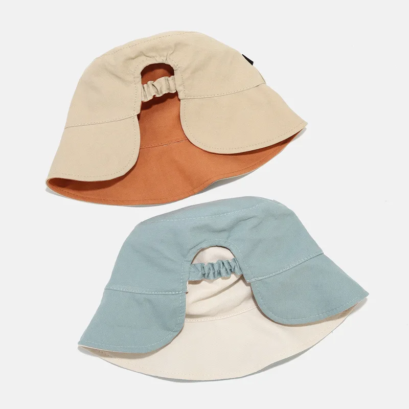 

2023 New Summer New Cotton Breathable Big Brim Solid Color Fashion Bucket Hat Women Outdoor Travel Adjustable Sun Fisherman Hat