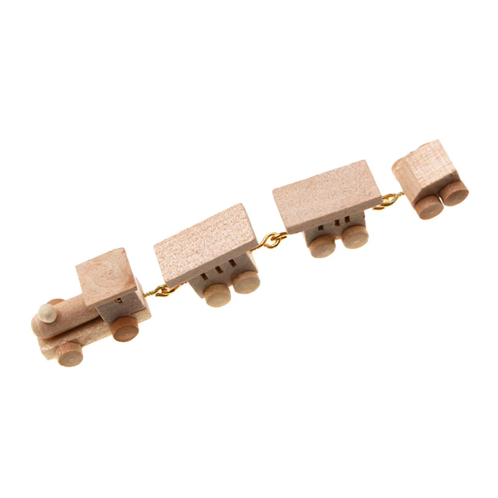 

Train Wooden Toy Trains Car Toys Set Mini Thecars Christmas Decor Kids Miniature Track Wood Ornament Adornment Modeltree Railway