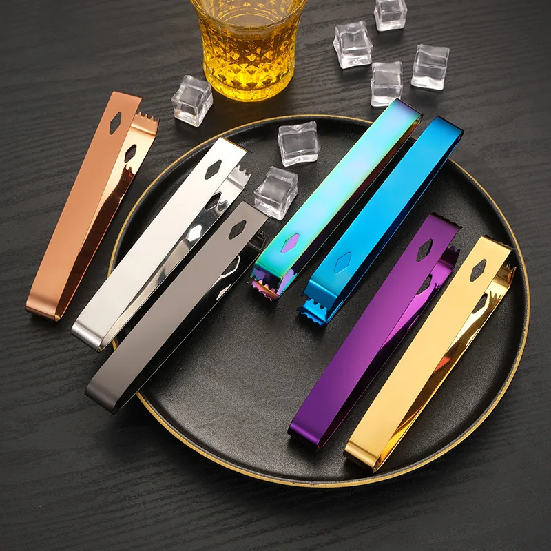 

304 Stainless Steel Bartender Mini Ice Cube Clip Barbecue Food Sugar Tongs Clamp Bar Barware Kitchen Accessories Dropshipping