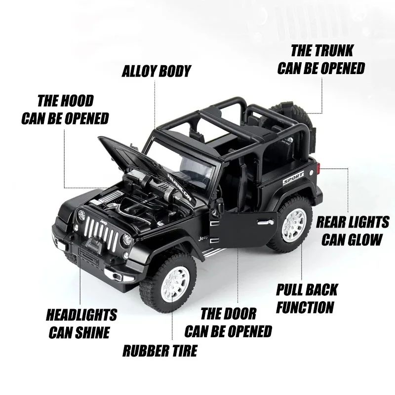 Джип Wrangler Rubicon 1941 внедорожник двойная лошадь 1:32 модель из сплава изысканные Литые