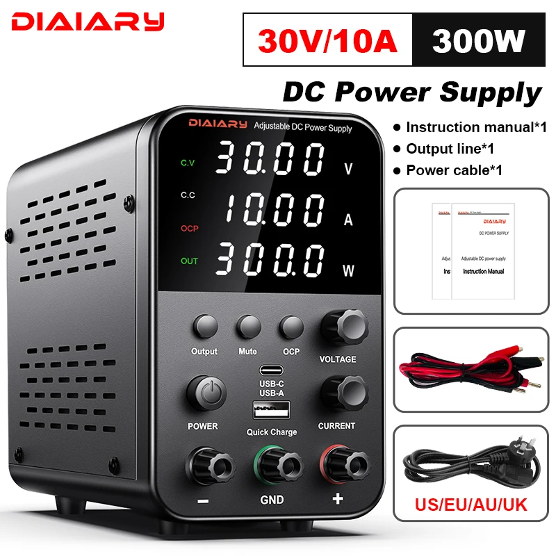 Регулируемый источник питания постоянного тока 30 в 10 А 60 в 5 А лабораторный настольный источник питания стабилизированный источник питания Регулятор напряжения Переключатель 110-220 В