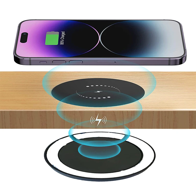 Invisible Wireless Charger 30mm Under Table Charger Furniture Desk Wireless Charging Station for Samsung iPhone 14/13/12/11/X/8