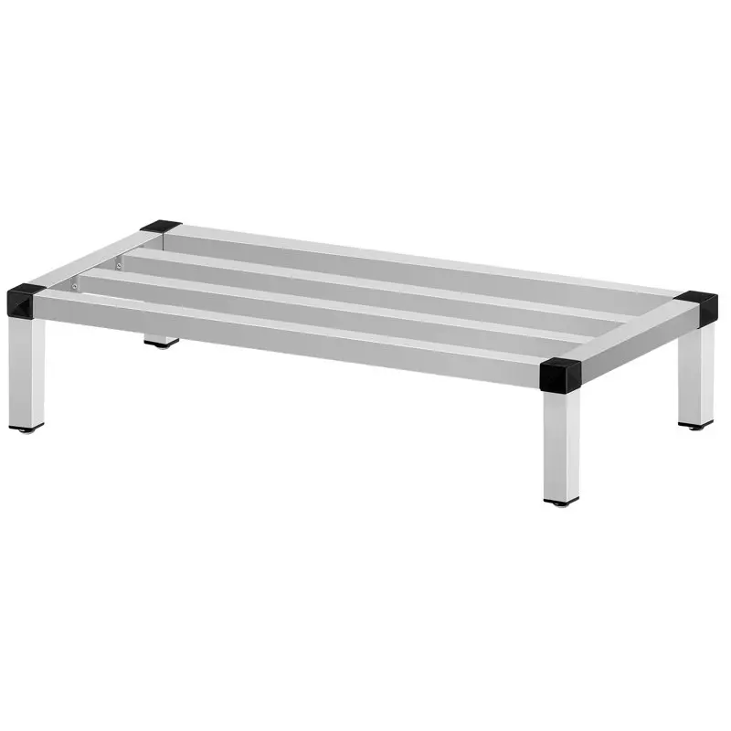 

Dunnage Rack, 48" x 14" Commercial Floor Food Shelf, 8" off the Floor, 1000lbs Capacity Aluminum Storage Rack, Commercial Food S