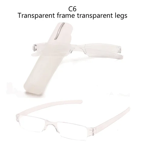 Очки для чтения с держателем для ручки, линзы из смолы, ультралегкие очки для дальнозоркости, портативные мужские и женские очки унисекс с диоптриями + 1,0 1,5 2,0 до 4,0