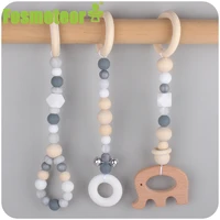 fosmeteor baby supplies animal beech teether pendant three piece set of childrens rattle toy baby room decoration accessories