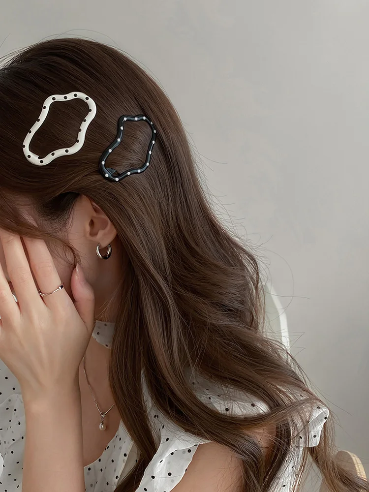 Заколка для волос с облаками в горошек женская заколка на затылке полузавязанные