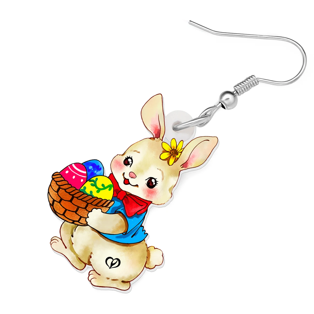 Bonsny акриловые пасхальные яйца корзины кролик серьги украшения милые Висячие