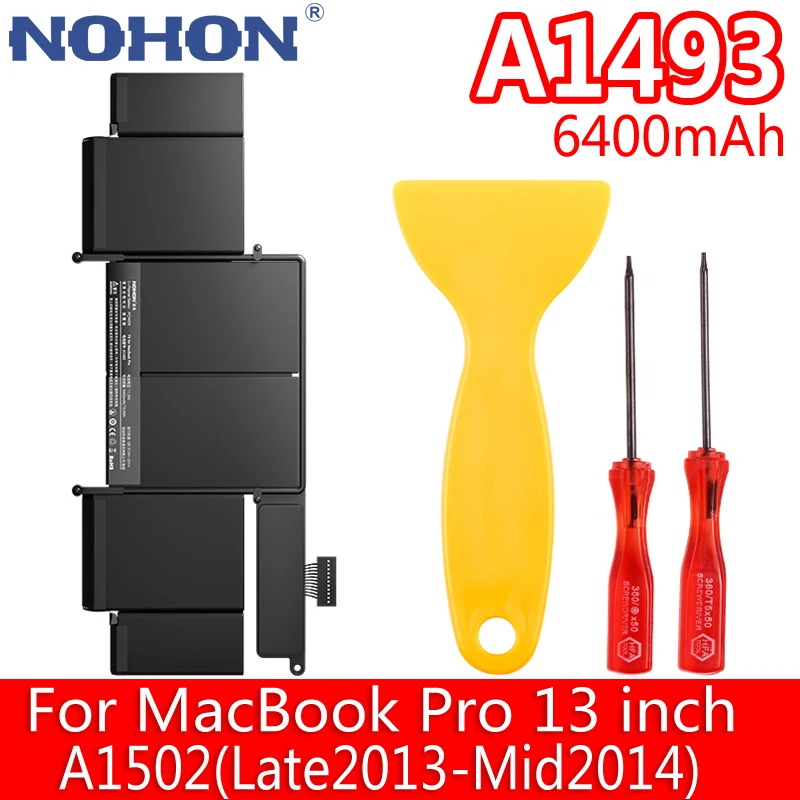 

NOHON A1493 Laptop Battery For Apple MacBook Pro Retina 13 inch Notebook Bateria A1502 2013 2014 ME864 ME865 11.34V Batteries