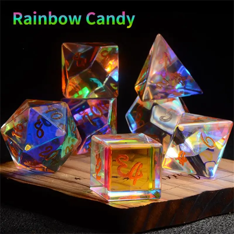 

Explosive New For DND Dice New Shelf Illusion Glass Series For Desktop RPG, MTG Game Role-Playing Polyhedral Dice 7pcs/set