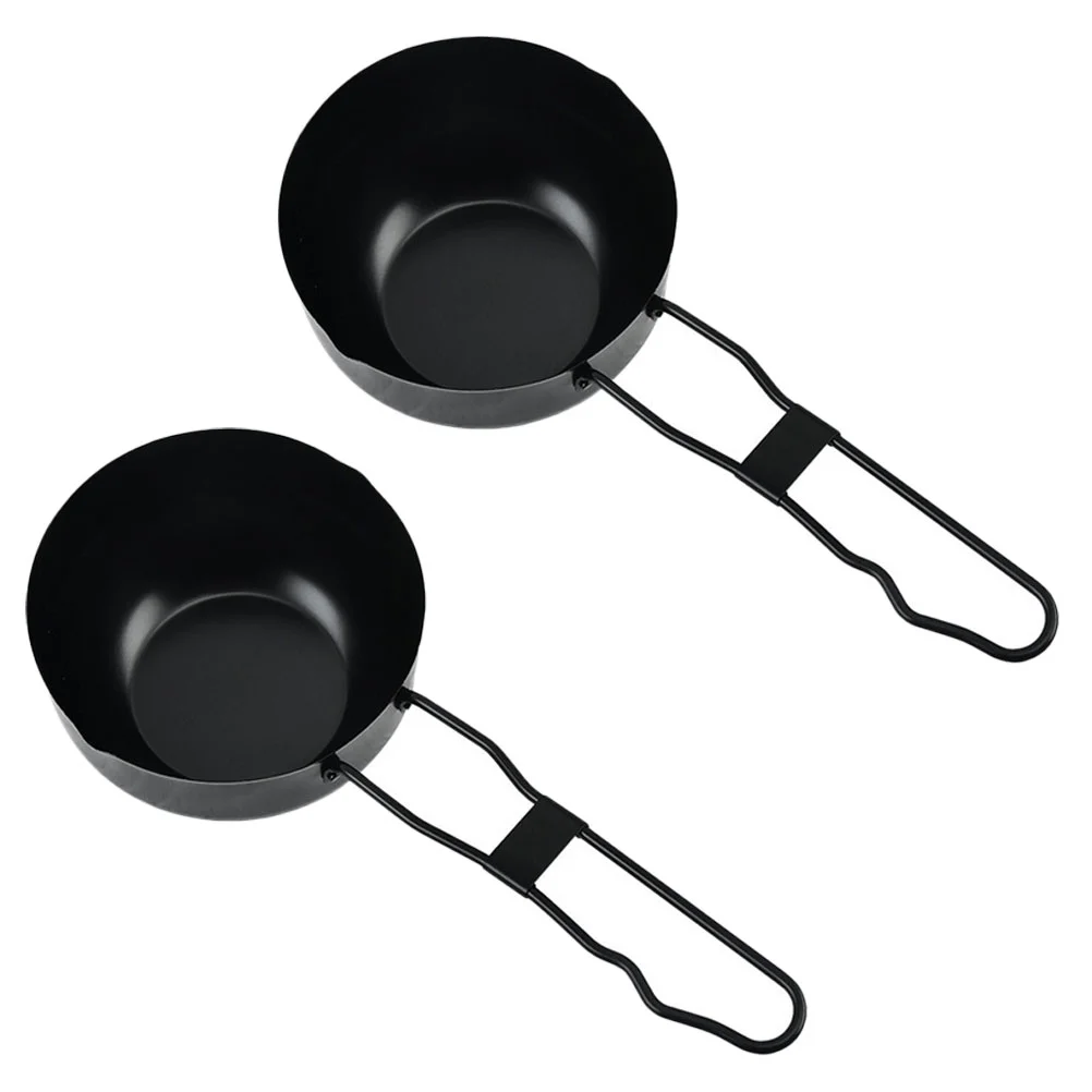 

2pcs Outdoor Soup Pots Stew Pot Iron Outdoor Cooking Pot Picnic Cooking Pots