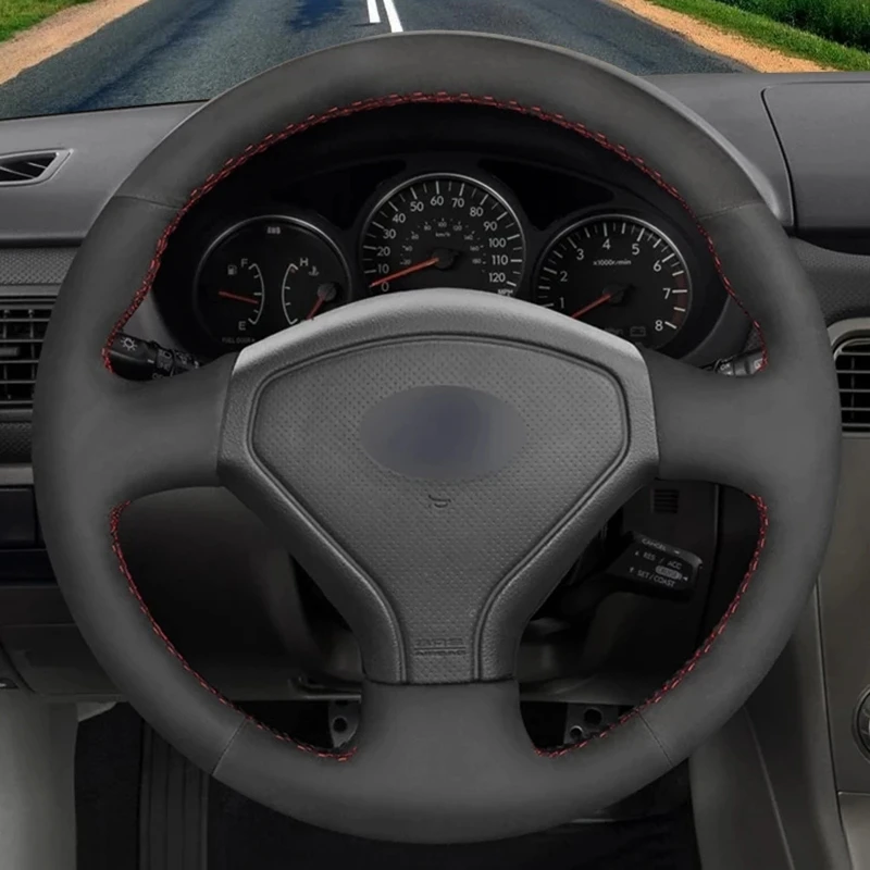 

Hand-stitched Car Steering Wheel Cover Black Suede For Subaru Legacy Forester Outback Impreza WRX 2003-2007 Saab 9-2X 2005 2006