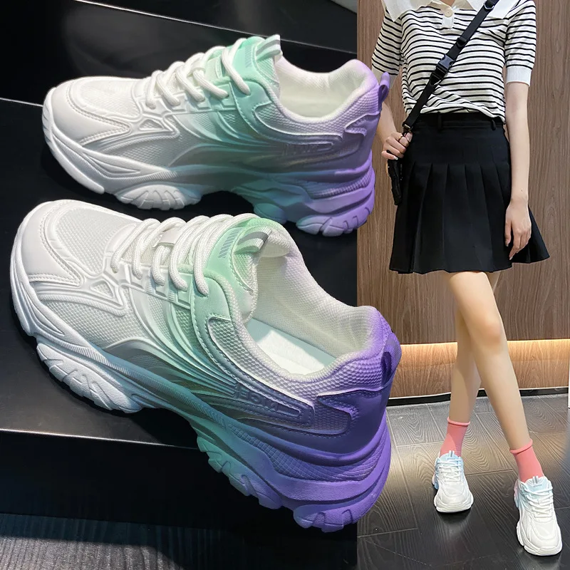 

Shoes For Women 2022 Fall Tennis Female Platform Sneakers Wearable All Year Roundv Sneakersy Ladies Breathable Height Increasing