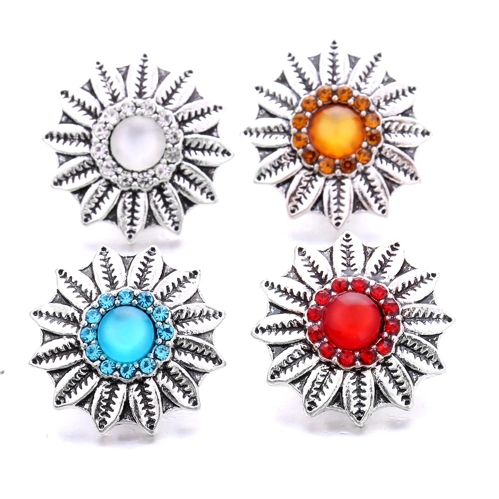 

Wholesale New Arrivals DIY Cufflinks Flower Gemelos Accessories Fit 18mm New In Bracelet Clasp Jewelry For Men And Women B519
