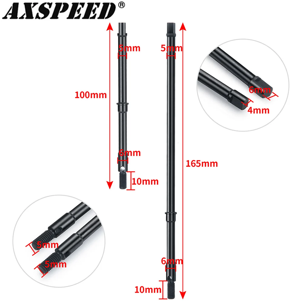 

Ось заднего вала AXSPEED CVD, приводной вал Dogbone для Axial RBX10 AXI03005 1/10, обновленные аксессуары 4wd, 1 пара