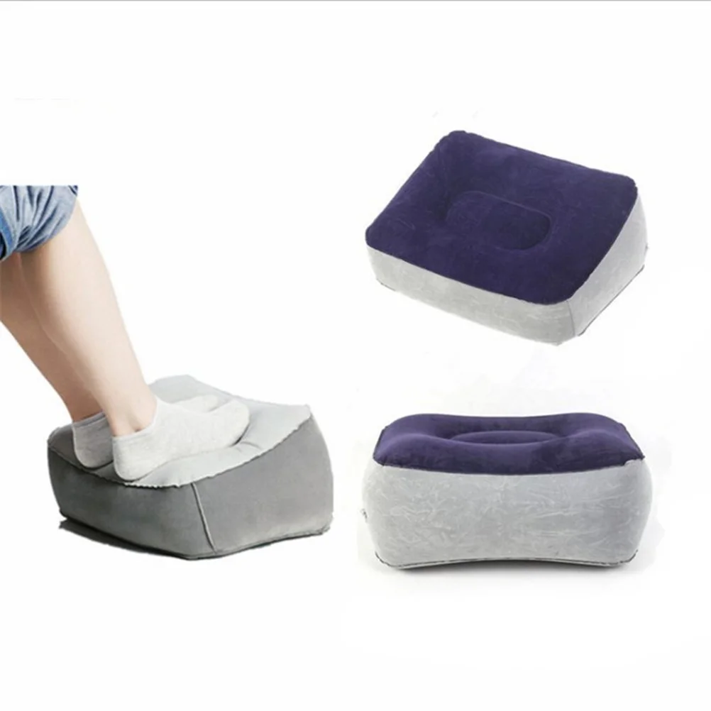 

Foot Rest Inflatable Pillow Travel Footrest Leg Cushion Airplane Stool Desk Kids Blow Up Car Ottoman Footstool Bed Feet Floor