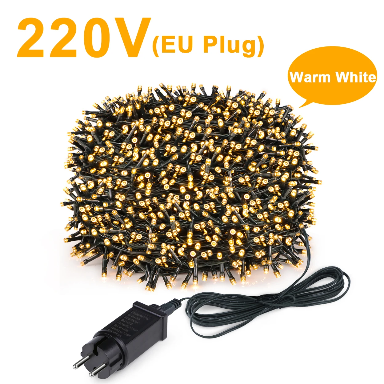 

Lcamaw Уличные светодиодные гирлянды RGB/теплый белый 100м/50м/30м/20м