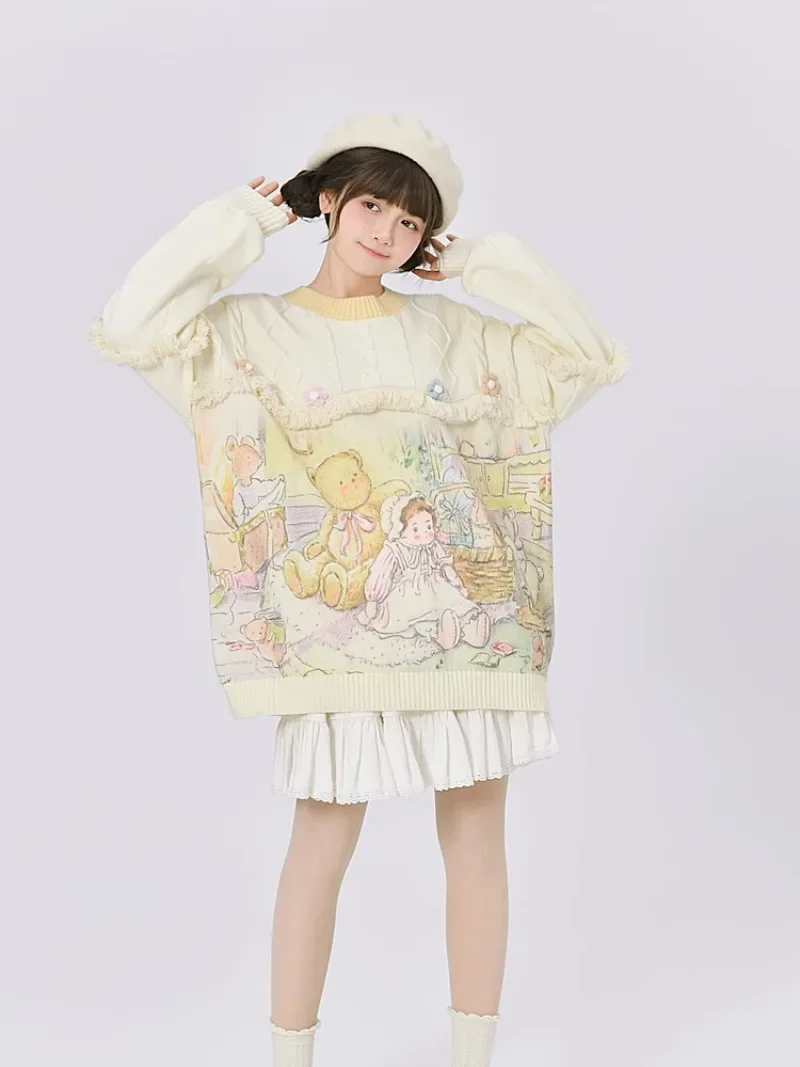 Милые вязаные пуловеры MAGOGO в стиле девушки Мори осенне-зимний женский свитер с