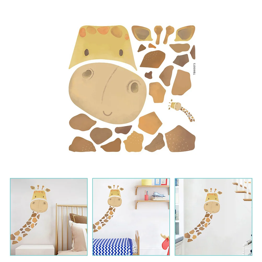 

Giraffe Wall Sticker Removable Creative Wallpaper Cartoon Style Kid Room Decor Home Decals Kids Long Neck