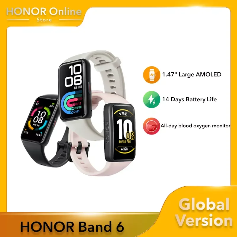 

NEW2023 Band 6 Smart Bracelet 6 1.47" Screen Blood Oxygen Smartband Fitness Tracker Bluetooth 5.0 Waterproof Heart Rate
