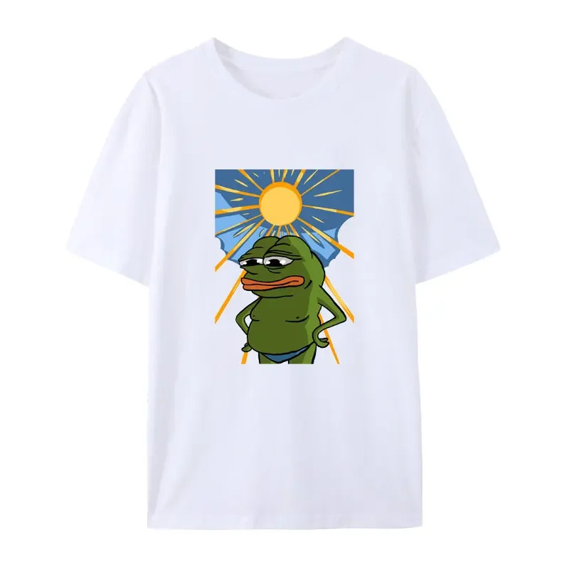 Футболка женская с принтом Пепе и плача в стиле Харадзюку