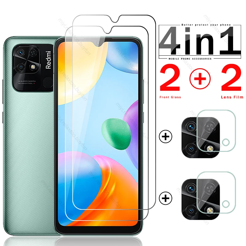 

cover for xiaomi redmi 10c case 4in1 camera lens screen protector tempered glass redmy readmi 10c 10 c c10 9c nfc redmi10c funda