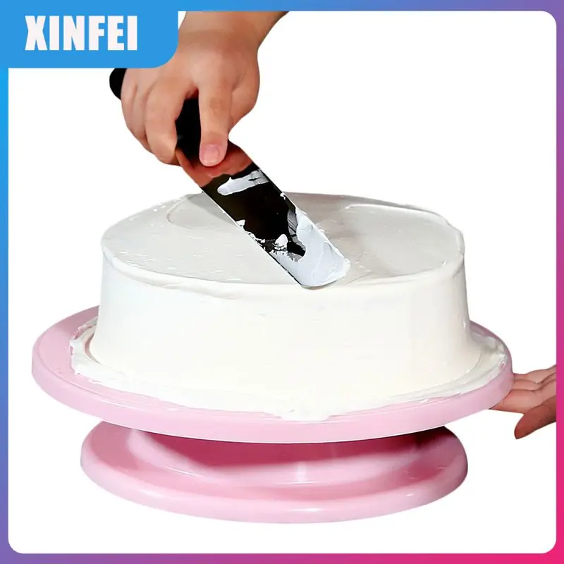 

New Plastic Cake Plate Turntable Rotating Anti-skid Round Cake Stand Cake Decorating Rotary Table Kitchen DIY Cake Baking Tool