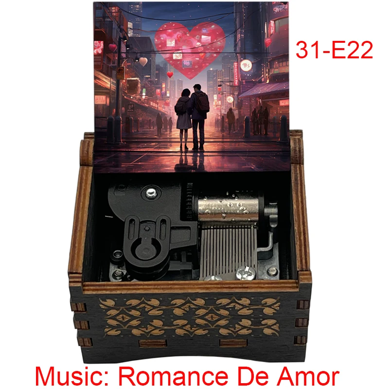 Механическая музыкальная тема, музыкальная шкатулка Romance De Amor, деревянная песня на заказ, рождественские подарки на день Святого Валентина для жены, подруги (art.: 3920cd29b440e) - 3920cd29b440e