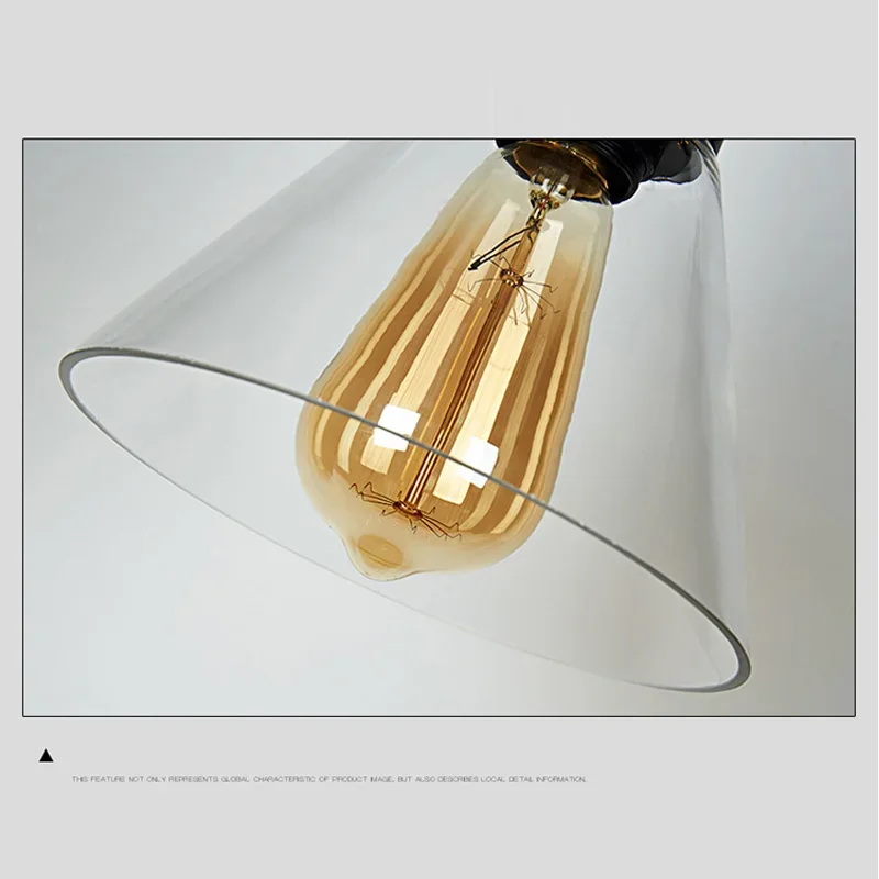 Лофт Винтаж Подвесные Светильники Стеклянные Промышленные Металлические Ретро