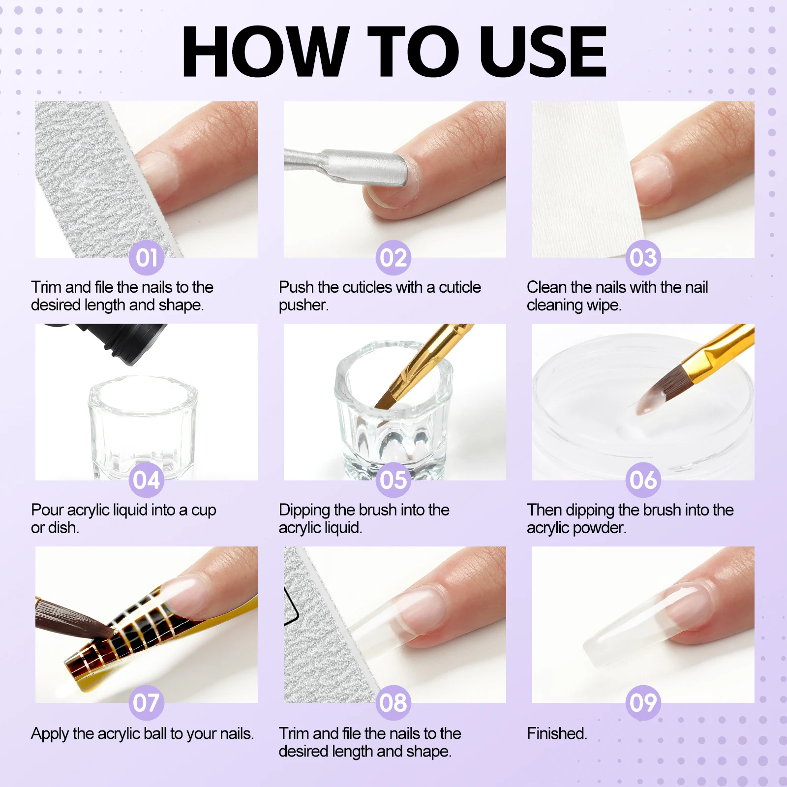 COSCELIA 5 Упаковок 8 Г Набор Кристаллических Акриловых Пудр-прозрачный Розовый