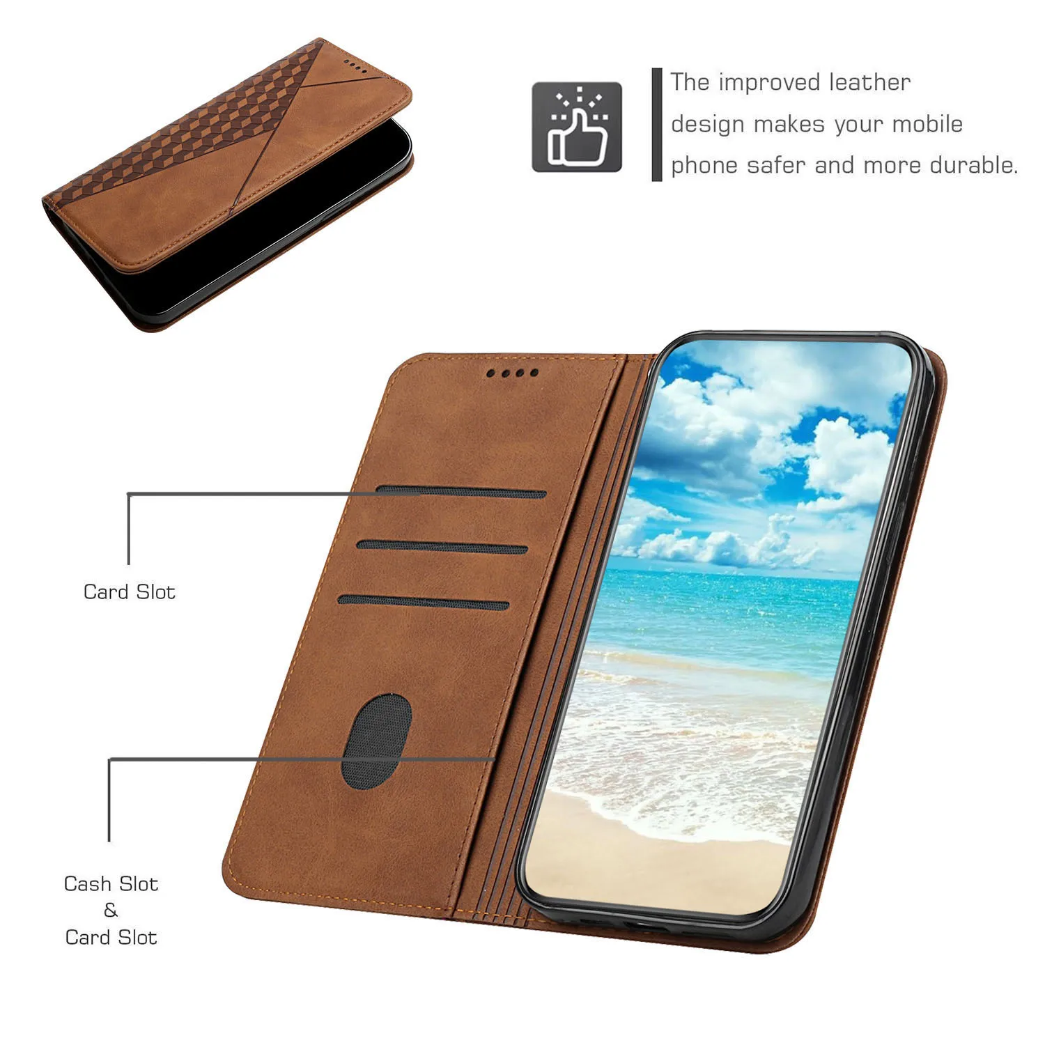 Magnetic Flip Leather Card Slot Wallet Case For Samsung Galaxy S22 Ultra S21 Plus S20 FE A02S A03S A03 Core A12 A32 A52S Cover |