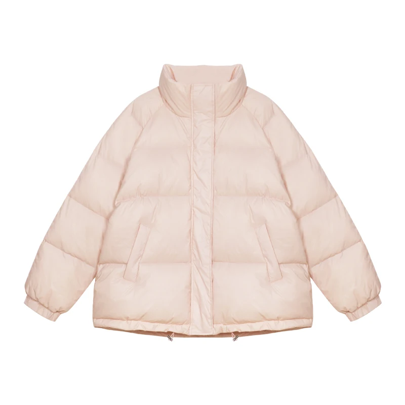 Short Down Padded Jacket Women 2021 Kawaii Korean Style Wild Loose Pearlescent Stand-up Collar Winter Jackets Parkas Cotton Coat