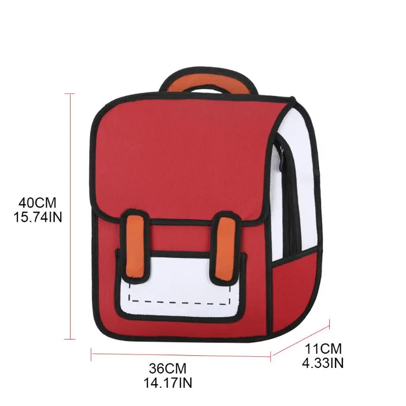 Fashion Unisex 2D Drawing Backpack Cute Cartoon School Bag Comic Bookbag for Teenager Girls Boys Daypack Travel Rucksack Bag